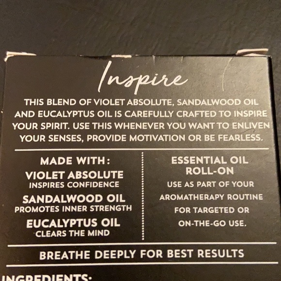 🆕 INSPIRE : Violet Sandalwood Eucalyptus Essential Oil Roll On Aromatherapy - Picture 11 of 14